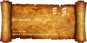 Brassai Zója névjegykártya